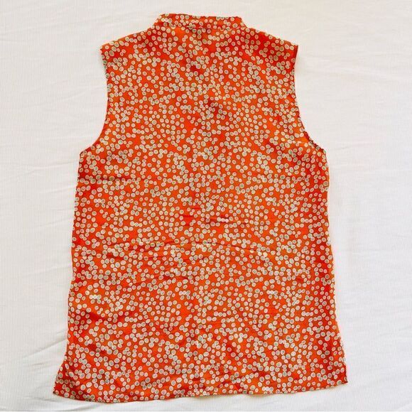 Reiss Womens Top Silk Sleeveless Polka Dot Career Casual Vneck Elegant Fashion 4 - Picture 3 of 5